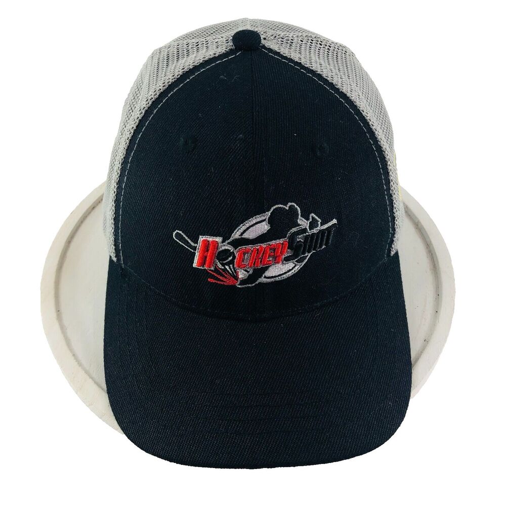 Hockeyshot Hat Baseball Cap Mens One Size Black & Gray "Player of the Game"